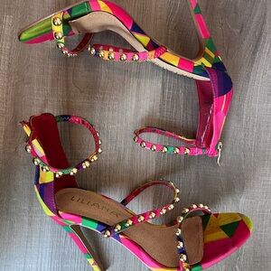 Liliana Multicolor Strappy Heels